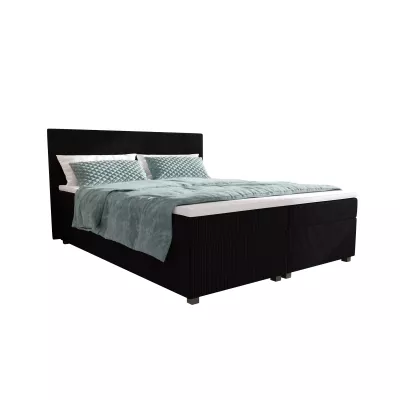 Doppelbett mit Polsterung 180x200 cm und Stauraum ASSAR - schwarz