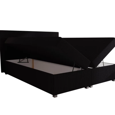 Doppelbett mit Polsterung 180x200 cm und Stauraum ASSAR - schwarz