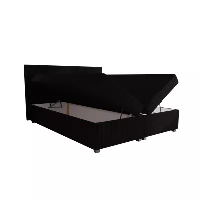 Doppelbett mit Polsterung 180x200 cm und Stauraum ASSAR - schwarz