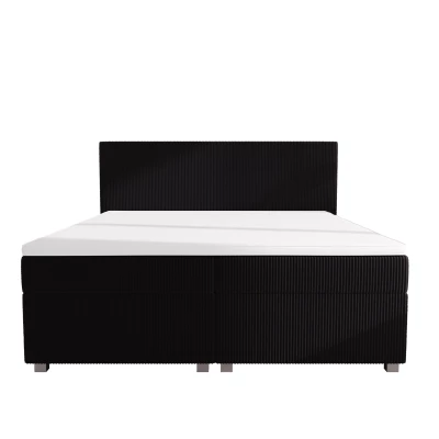 Doppelbett mit Polsterung 180x200 cm und Stauraum ASSAR - schwarz