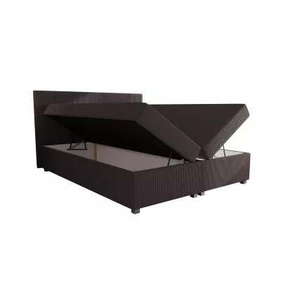 Doppelbett mit Polsterung 180x200 cm und Stauraum, Modell ASSAR – dunkelbraun