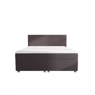 Doppelbett mit Polsterung 180x200 cm und Stauraum, Modell ASSAR – dunkelbraun