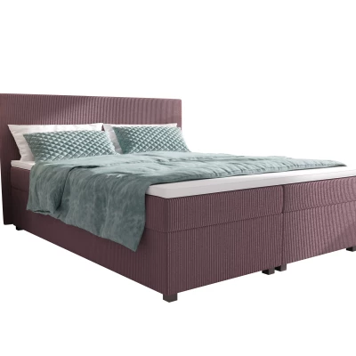 Doppelbett mit Polsterung 180x200 cm und Stauraum, Modell ASSAR - rosa