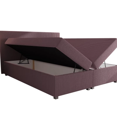 Doppelbett mit Polsterung 180x200 cm und Stauraum, Modell ASSAR - rosa