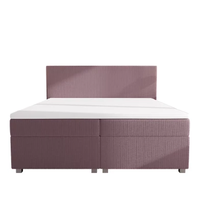 Doppelbett mit Polsterung 180x200 cm und Stauraum, Modell ASSAR - rosa