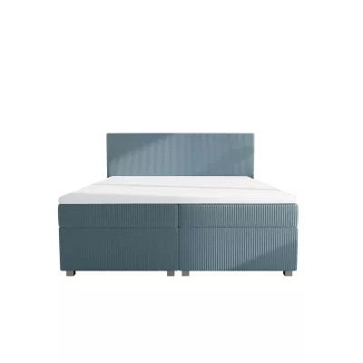 Doppelbett mit Polsterung 180x200 cm und Stauraum, ASSAR - Türkis