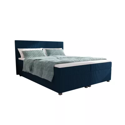 Doppelbett mit Polsterung 180x200 mit Stauraum ASSAR - blau