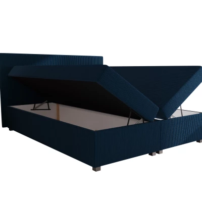 Doppelbett mit Polsterung 180x200 mit Stauraum ASSAR - blau