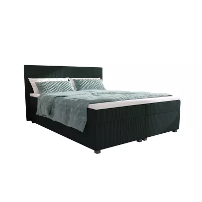 Doppelbett mit Polsterung 180x200 mit Stauraum ASSAR - dunkelgrün 2
