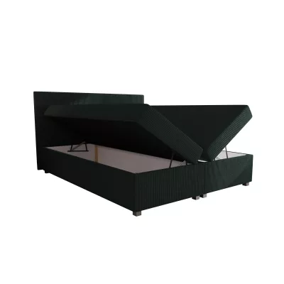 Doppelbett mit Polsterung 180x200 mit Stauraum ASSAR - dunkelgrün 2