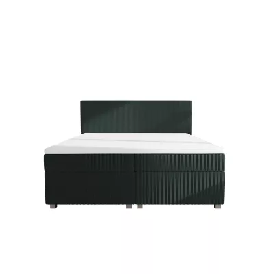 Doppelbett mit Polsterung 180x200 mit Stauraum ASSAR - dunkelgrün 2