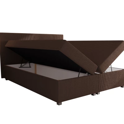 Doppelbett mit Polsterung 180x200 cm und Stauraum, Modell ASSAR - braun