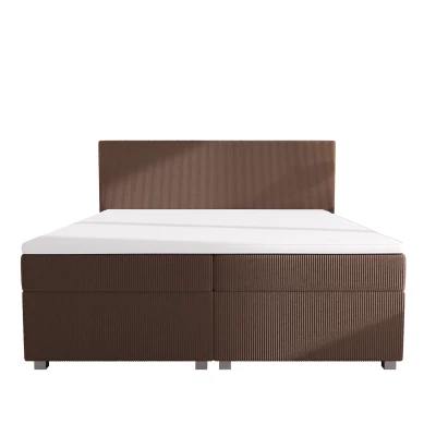 Doppelbett mit Polsterung 180x200 cm und Stauraum, Modell ASSAR - braun