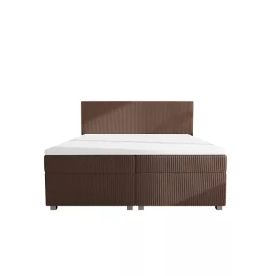 Doppelbett mit Polsterung 180x200 cm und Stauraum, Modell ASSAR - braun
