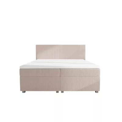 Doppelbett mit Polsterung 180x200 cm und Stauraum, Modell ASSAR – beige