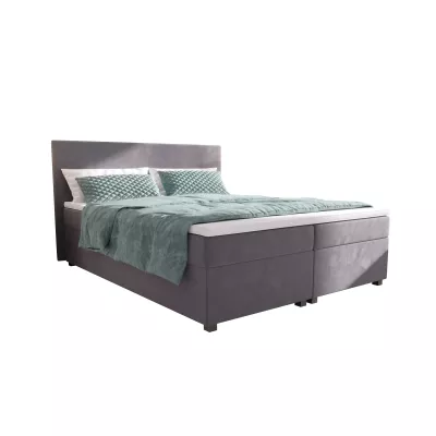 Doppelbett mit Polsterung 180x200 cm und Stauraum ASSAR - grau