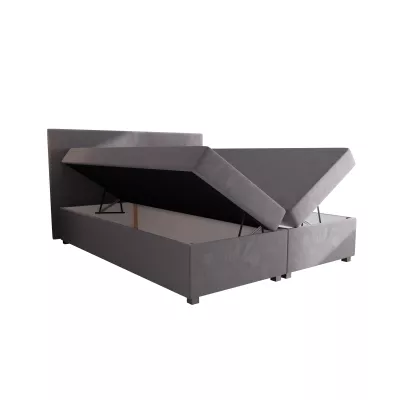 Doppelbett mit Polsterung 180x200 cm und Stauraum ASSAR - grau