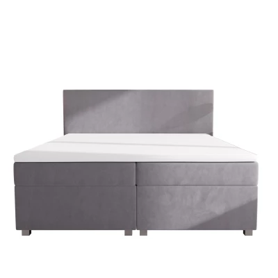 Doppelbett mit Polsterung 180x200 cm und Stauraum ASSAR - grau