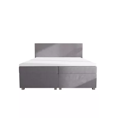 Doppelbett mit Polsterung 180x200 cm und Stauraum ASSAR - grau