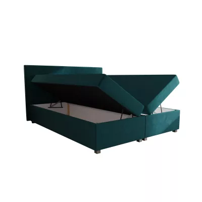 Doppelbett mit Polsterung 180x200 cm und Stauraum, ASSAR - Benzin