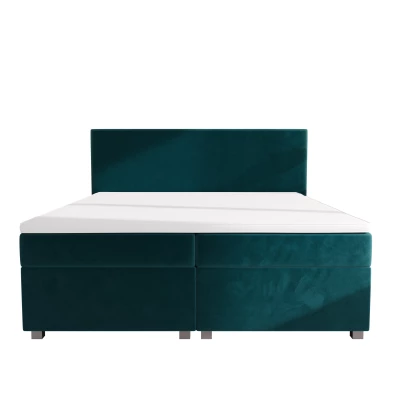 Doppelbett mit Polsterung 180x200 cm und Stauraum, ASSAR - Benzin