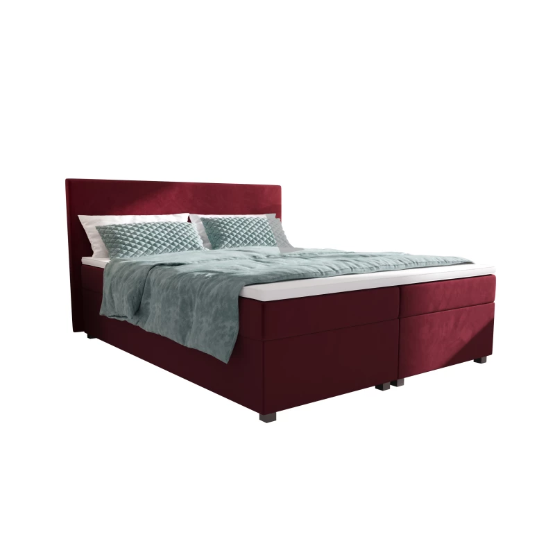 Doppelbett mit Polsterung 180x200 mit Stauraum ASSAR - rot