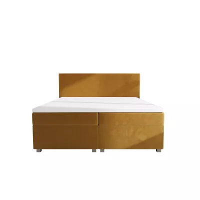 Doppelbett mit Polsterung 180x200 mit Stauraum, Farbe: ASSAR - Senfgelb