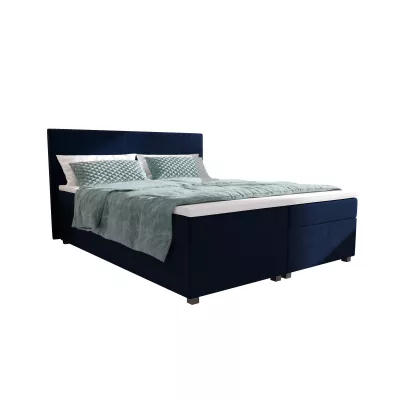 Doppelbett mit Polsterung 180x200 cm und Stauraum ASSAR - dunkelblau