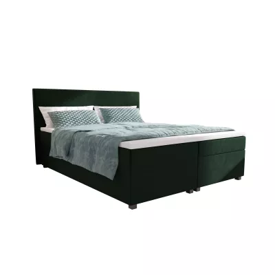 Doppelbett mit Polsterung 180x200 mit Stauraum ASSAR - dunkelgrün 1