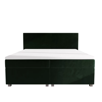 Doppelbett mit Polsterung 180x200 mit Stauraum ASSAR - dunkelgrün 1