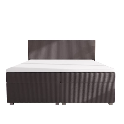 Doppelbett mit Polsterung 160x200 cm und Stauraum, Modell ASSAR – dunkelbraun