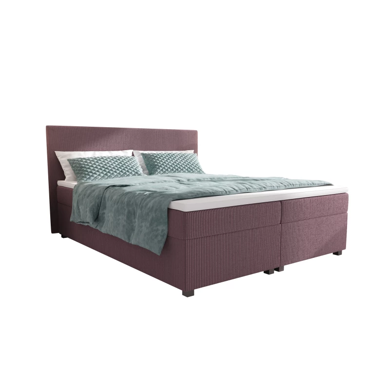 Doppelbett mit Polsterung 160x200 cm und Stauraum ASSAR - rosa
