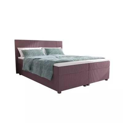 Doppelbett mit Polsterung 160x200 cm und Stauraum ASSAR - rosa