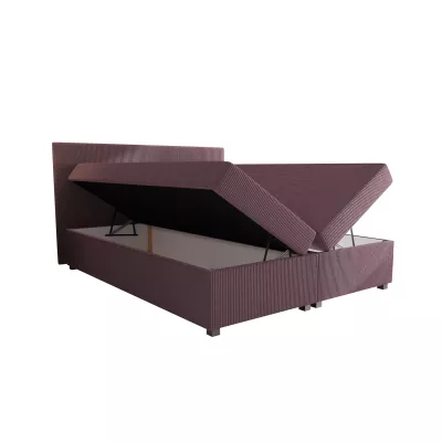 Doppelbett mit Polsterung 160x200 cm und Stauraum ASSAR - rosa
