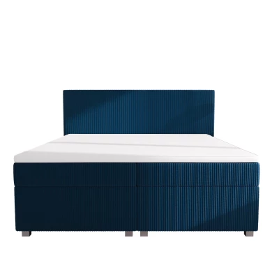 Doppelbett mit Polsterung 160x200 mit Stauraum ASSAR - blau