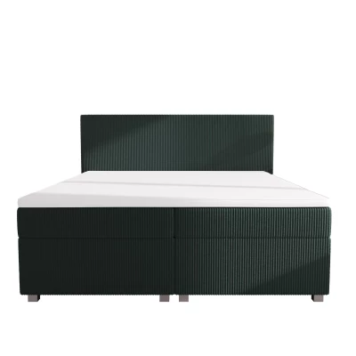 Doppelbett mit Polsterung 160x200 mit Stauraum ASSAR - dunkelgrün 2