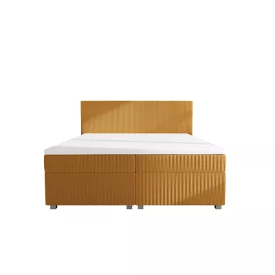 Doppelbett mit Polsterung 160x200 mit Stauraum ASSAR - gelb