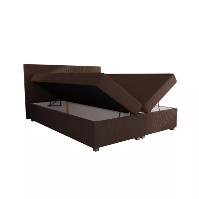 Doppelbett mit Polsterung 160x200 cm und Stauraum, Modell ASSAR - braun