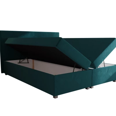 Doppelbett mit Polsterung 160x200 mit Stauraum, ASSAR - Benzin