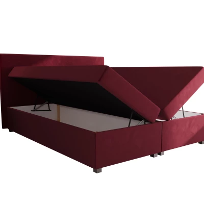 Doppelbett mit Polsterung 160x200 mit Stauraum ASSAR - rot