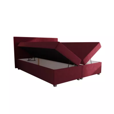 Doppelbett mit Polsterung 160x200 mit Stauraum ASSAR - rot
