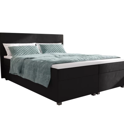 Doppelbett mit Polsterung 160x200 mit Stauraum ASSAR - dunkelgrau