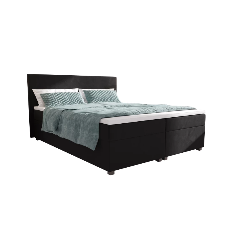 Doppelbett mit Polsterung 160x200 mit Stauraum ASSAR - dunkelgrau
