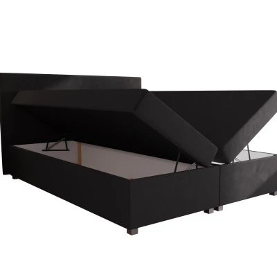Doppelbett mit Polsterung 160x200 mit Stauraum ASSAR - dunkelgrau