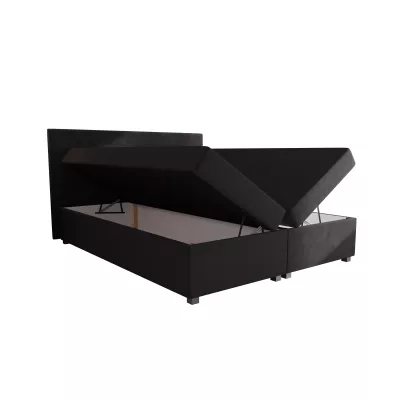 Doppelbett mit Polsterung 160x200 mit Stauraum ASSAR - dunkelgrau