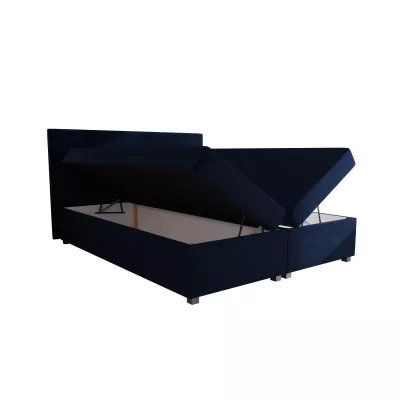 Doppelbett mit Polsterung 160x200 mit Stauraum ASSAR - dunkelblau