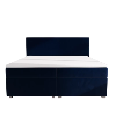 Doppelbett mit Polsterung 160x200 mit Stauraum ASSAR - dunkelblau