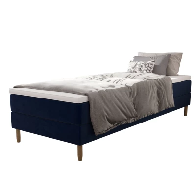 Einzelbett 120x200 mit Stauraum HENRYK - dunkelblau