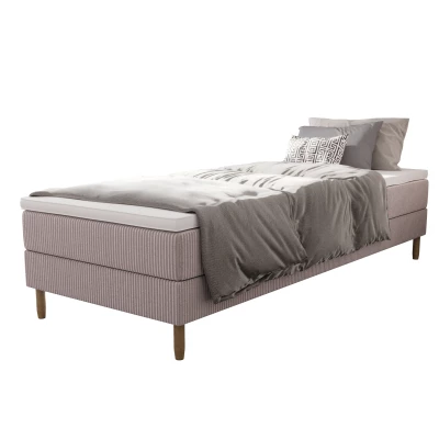 Einzelbett 90x200 mit Stauraum HENRYK - hellbraun