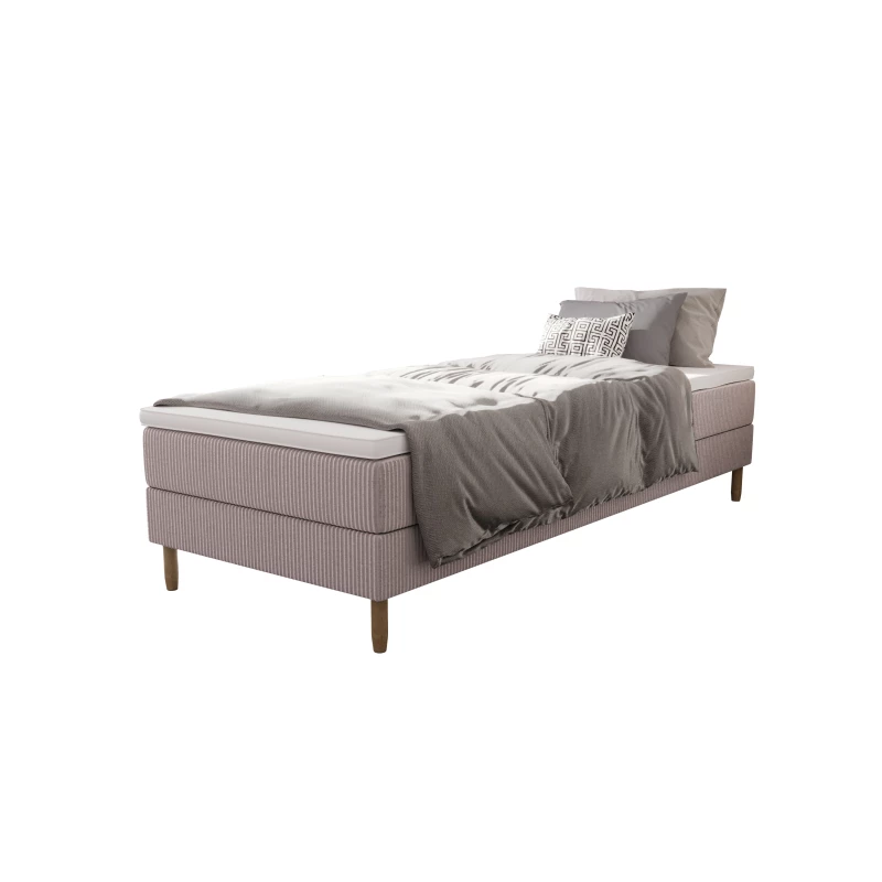Einzelbett 90x200 mit Stauraum HENRYK - hellbraun